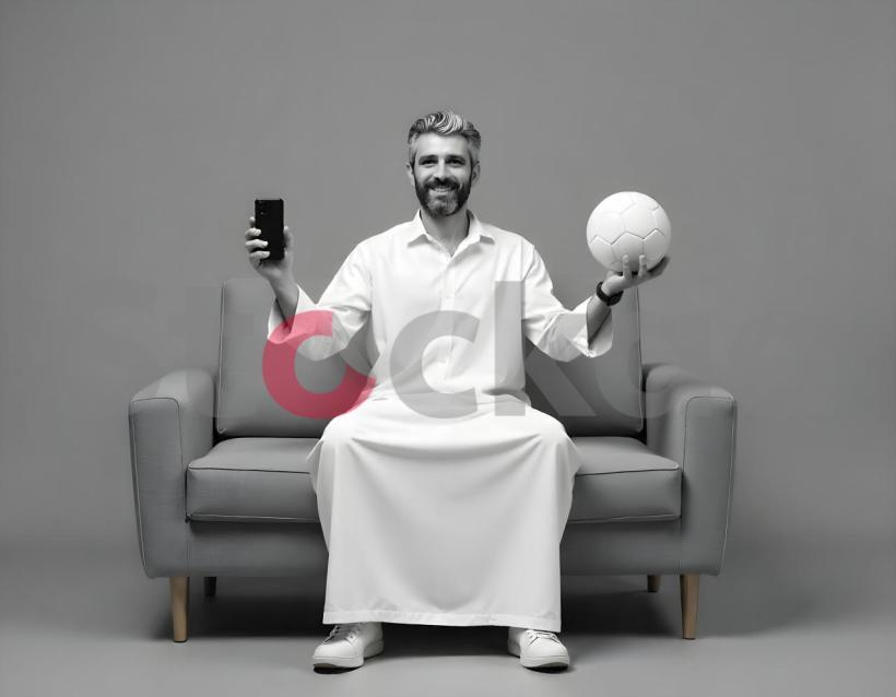 Monochrome Fan with Ball & Phone